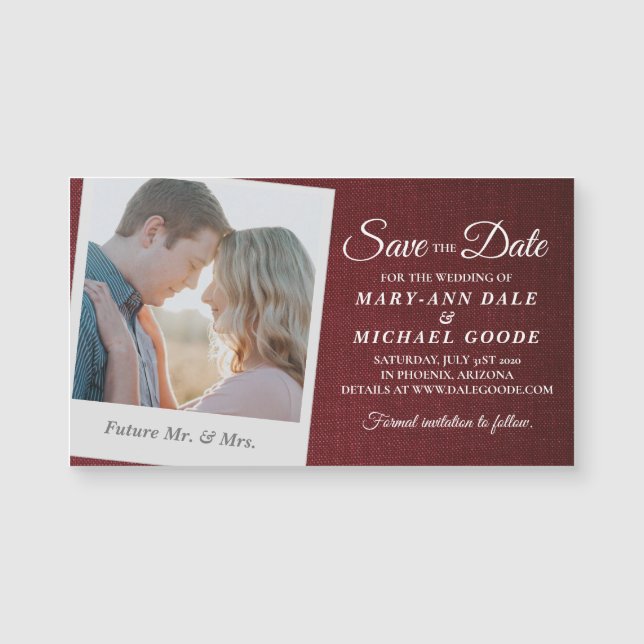 Elegant-polaroid - ögonblicksbild Spara datum (Framsida)