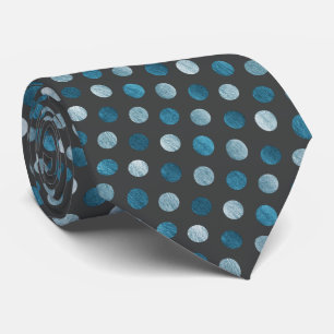 Elegant Polka Dot Personlig Blue Charcol Grått Slips