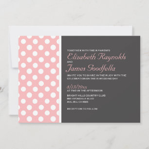 Elegant Polka Dot Wedding Inbjudningar