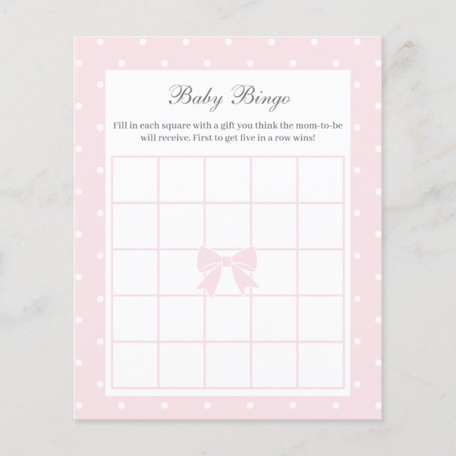 Elegant Polka dots Baby Rosa Bow Flicka Shower (Framsida)