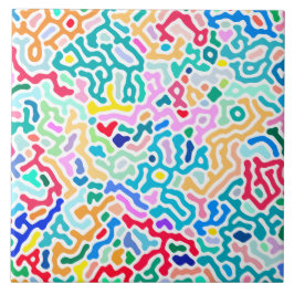 Elegant polka dots - Havsblått och vitt Kakelplatta