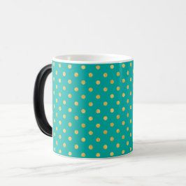 Elegant polka dots - Mint & Guld Magisk Mugg