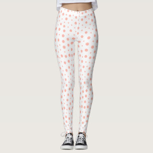 Elegant polka dots - mjuk rosa guld- vit leggings
