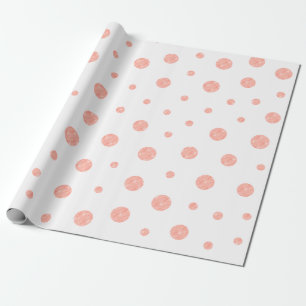 Elegant polka dots - mjuk rosa guld- vit presentpapper