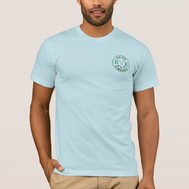 elegant Polo med sitt monogram namn & initialer T Shirt (Framsida)