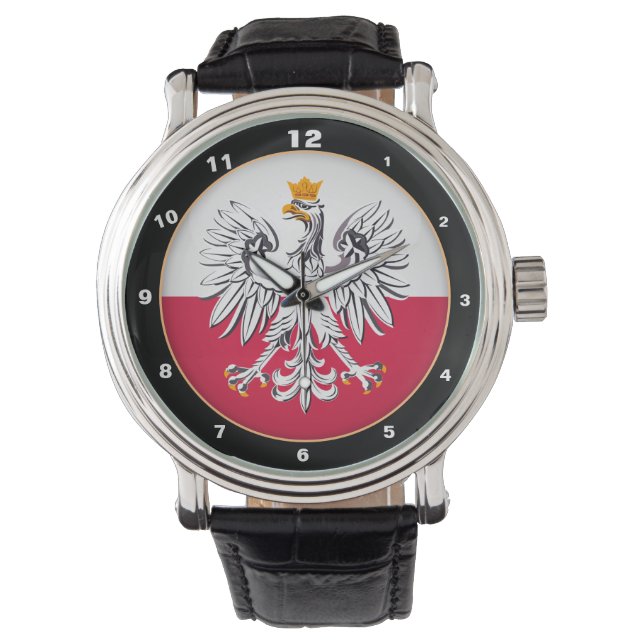 Elegant polska Flagga, Eagle, Polen mode /design Armbandsur (Framsida)
