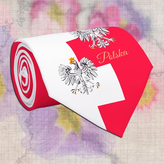 Elegant Polska Flagga Neck Tie, Eagle/Polen Slips (Skapare uppladdad)