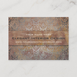 Elegant Pompeii Damask Shimmer Red och Guld Visitkort