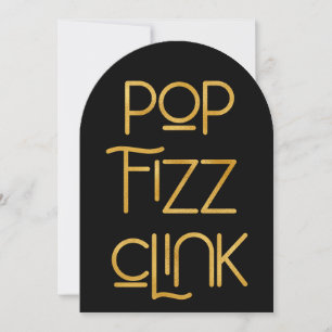 Elegant Pop Fizz Klirr Födelsedagsfest Inbjudningar