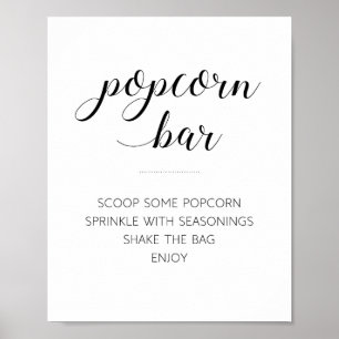 Elegant Popcorn Pub Buffet Bröllop-tecken Poster