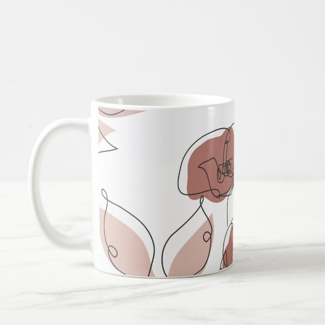 Elegant Poppy Flowers Seamless Mönster Kaffemugg (Vänster)