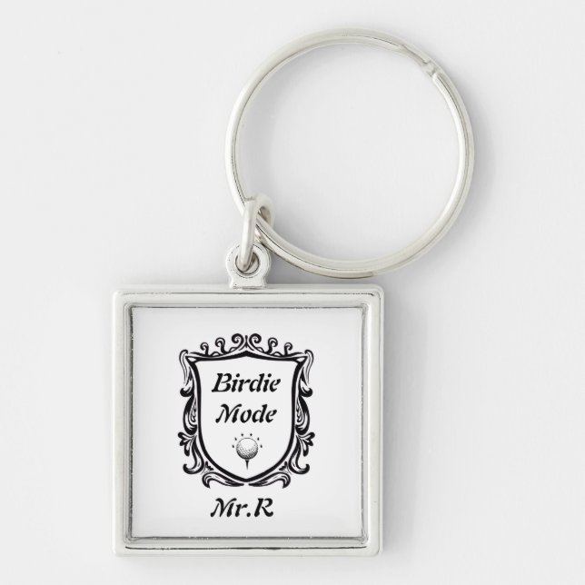 Elegant popular keychain popular 2026 fyrkantig silverfärgad nyckelring (Framsidan)