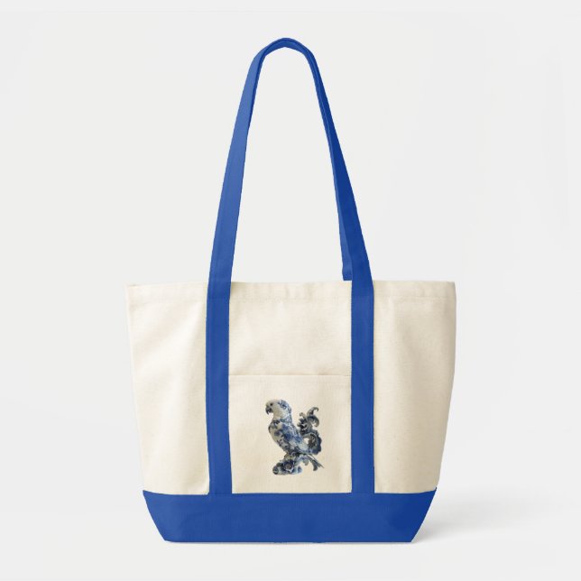 Elegant Porcelain Parrot Tote Bag Tygkasse (Framsidan)