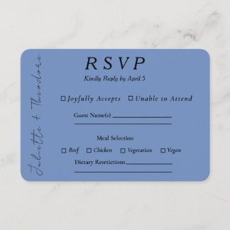 Elegant Porslinblå RSVP med Entréval OSA Kort