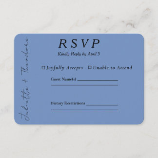 Elegant Porslinsblå Bröllops-RSVP-Kort OSA Kort