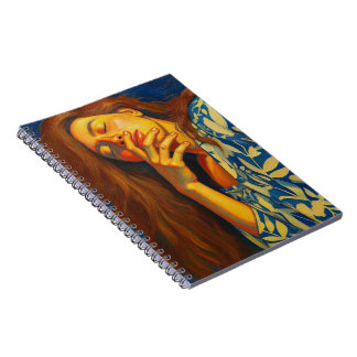 Elegant Portrait Oil Painting Photo Notebook Anteckningsbok