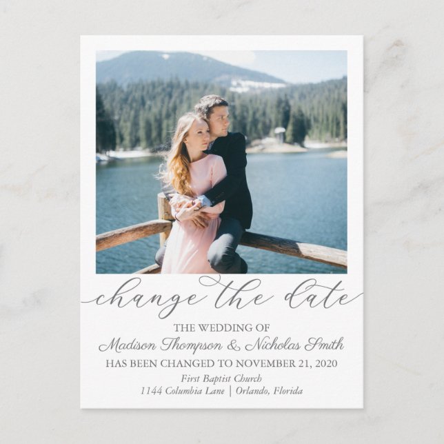 Elegant Porträtt Bild ändrar datum för vykort (Framsida)