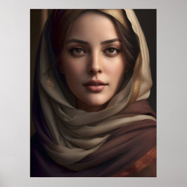 Elegant Porträtt i Woman AI Art Poster