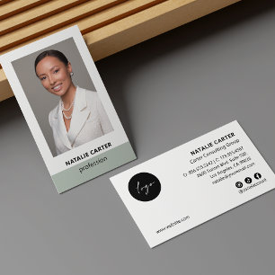 Elegant Porträtt Photo Logotyp Social-ikonen SAGE- Visitkort