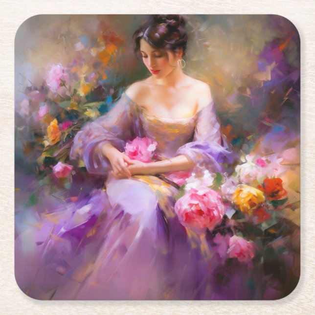 Elegant Porträtt Underlägg Papper Kvadrat (Framsidan)