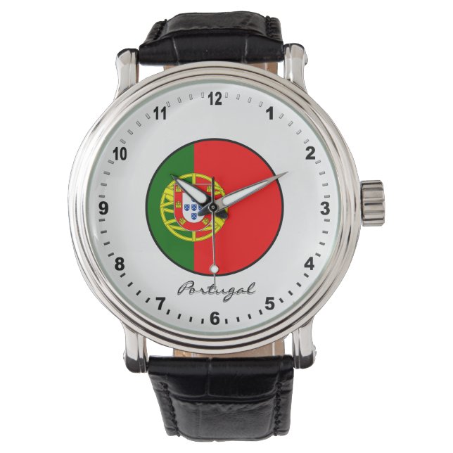 Elegant Portugal Se och Portugisiska Flagga / Liss Armbandsur (Framsida)