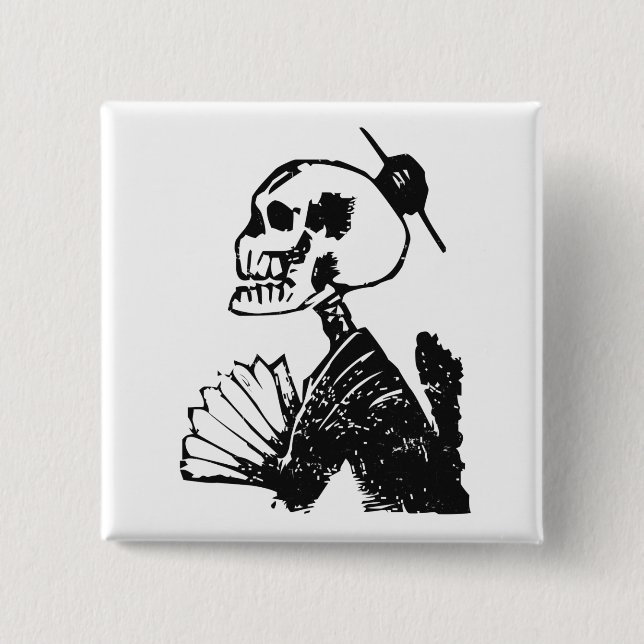 Elegant Posada Calavera-konst Knapp (Framsida)