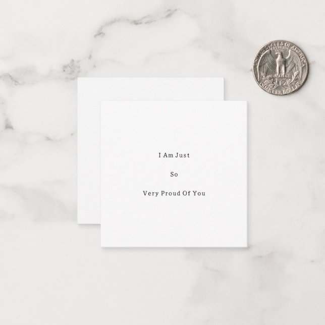 Elegant Positive Proud Of You Quote Card Anteckningskort (Fram/Back In Situ)