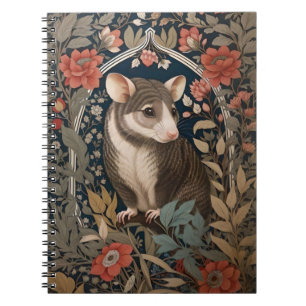 Elegant Possum William Morris Inspired Blommigt Anteckningsbok