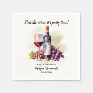 Elegant Pour the Vin Thned 50:e Födelsedagsfesten Pappersservett