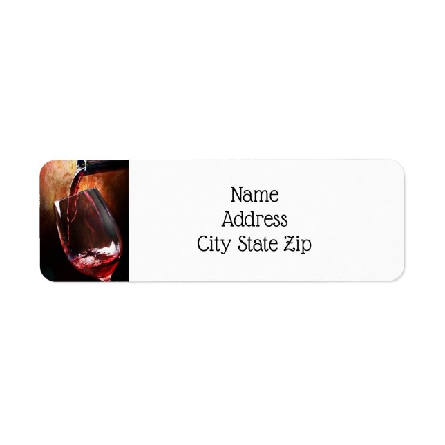 **ELEGANT POUR VIN**-ADRESSETIKETTERNA RETURADRESS ETIKETT (Framsidan)