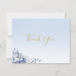 Elegant Powder Blue & Gold Floral Wedding Tack Kort