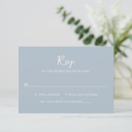 Elegant Powder Blue Modern Bröllop OSA Kort