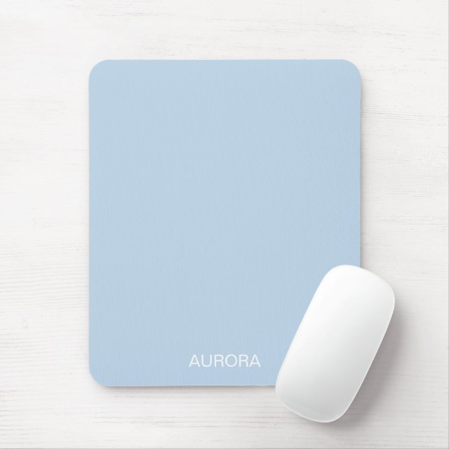 Elegant Powder Blue Personlig Namn - Musmatta (Med mus)