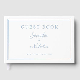 Elegant Powder Blue Script Wedding Gästböcker