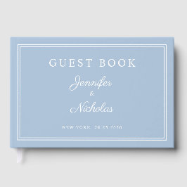 Elegant Powder Blue Script Wedding Gästböcker