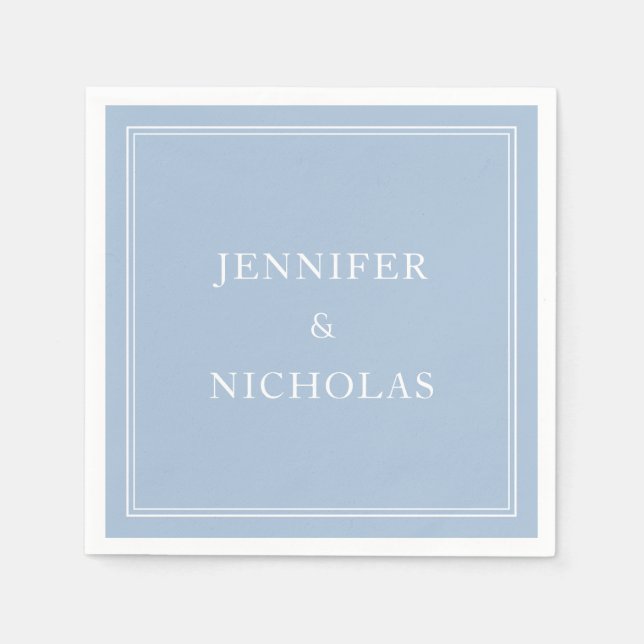 Elegant Powder Blue Wedding Pappersservett (Framsidan)