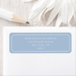 Elegant Powder Blue Wedding Return Address Returadress Etikett