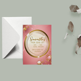 Elegant Powder Rosa Prom-inbjudan Flygblad