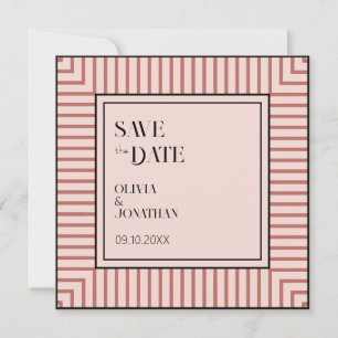 Elegant Powder Rosa Rand Spara datum enkelt Inbjudningar