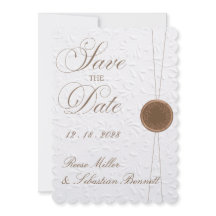 Elegant Präglad Save the Date Bröllopsinbjudan