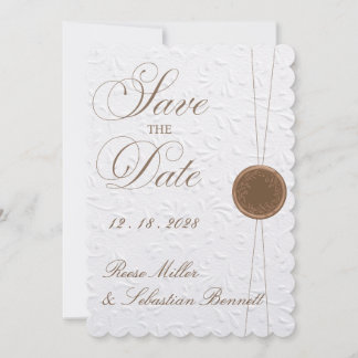 Elegant Präglad Save the Date Bröllopsinbjudan Inbjudningar
