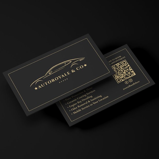 Elegant Premium Bil Tvätt Auto Detailing Svart Visitkort (Elegant Premium Car Wash Auto Detailing Black Business Card
)
