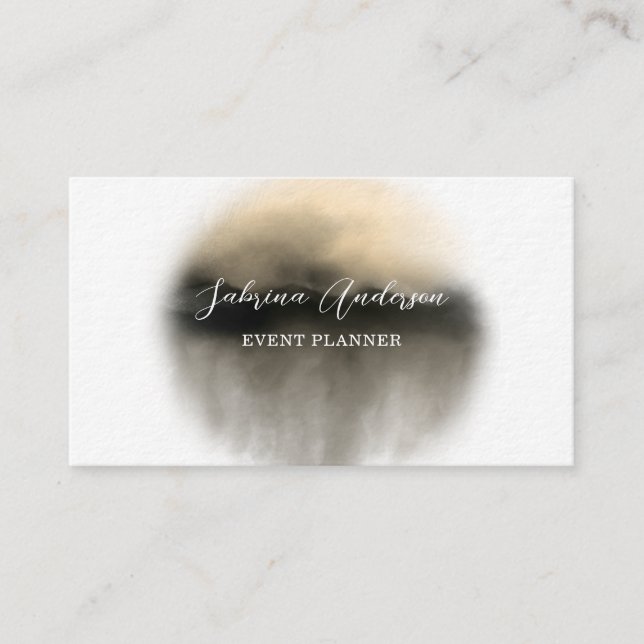 Elegant Premium Pearl Guld Watercolor Abstrakt Visitkort (Framsida)