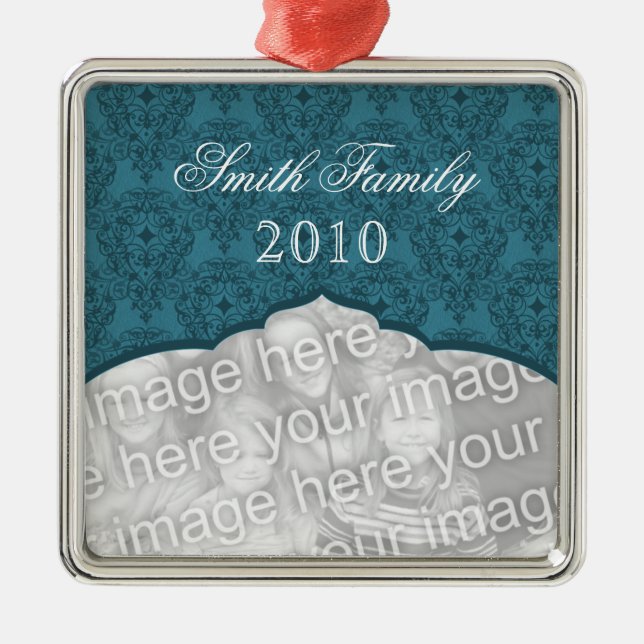 Elegant Premium Square Ornament för julmäklare (Framsidan)