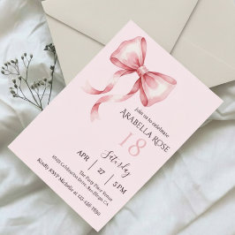 Elegant Preppy Coquette Slinga Födelsedagsfest Inbjudningar