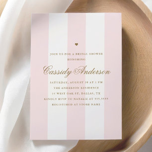 Elegant Preppy Modern Rosa Rand Möhippa Inbjudningar
