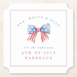 Elegant Preppy USA Bow - 4:e juli BBQ Underlägg Papper