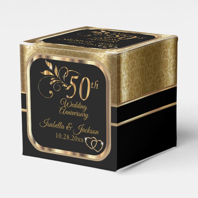 Elegant presentask för 50-års bröllopsjubileum (Framsidan Sidan)