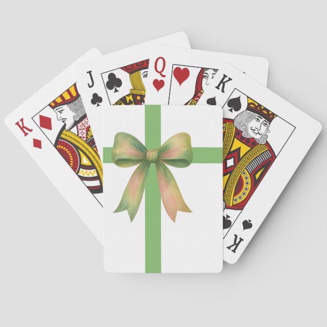 Elegant presentbåge – modern juldesign casinokort (Baksidan)
