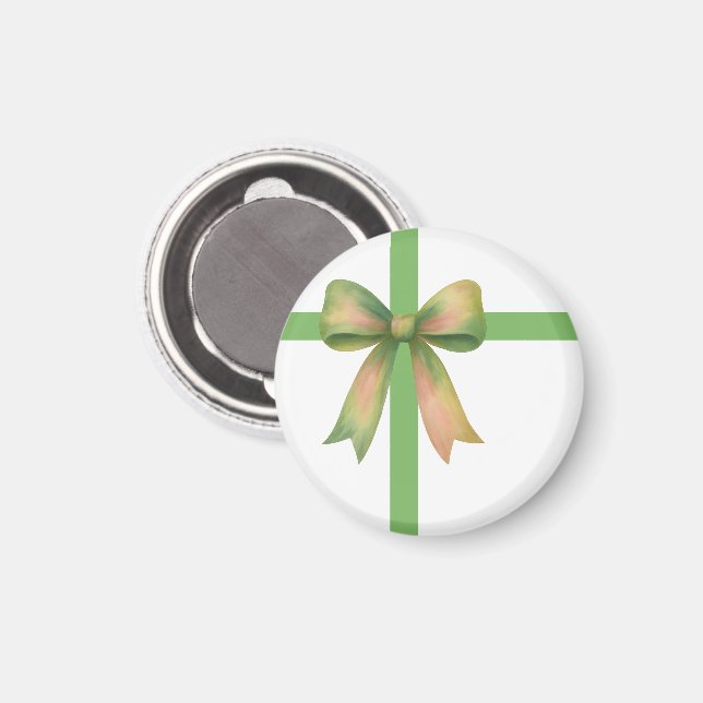 Elegant presentbåge – modern juldesign magnet (Front/Back)